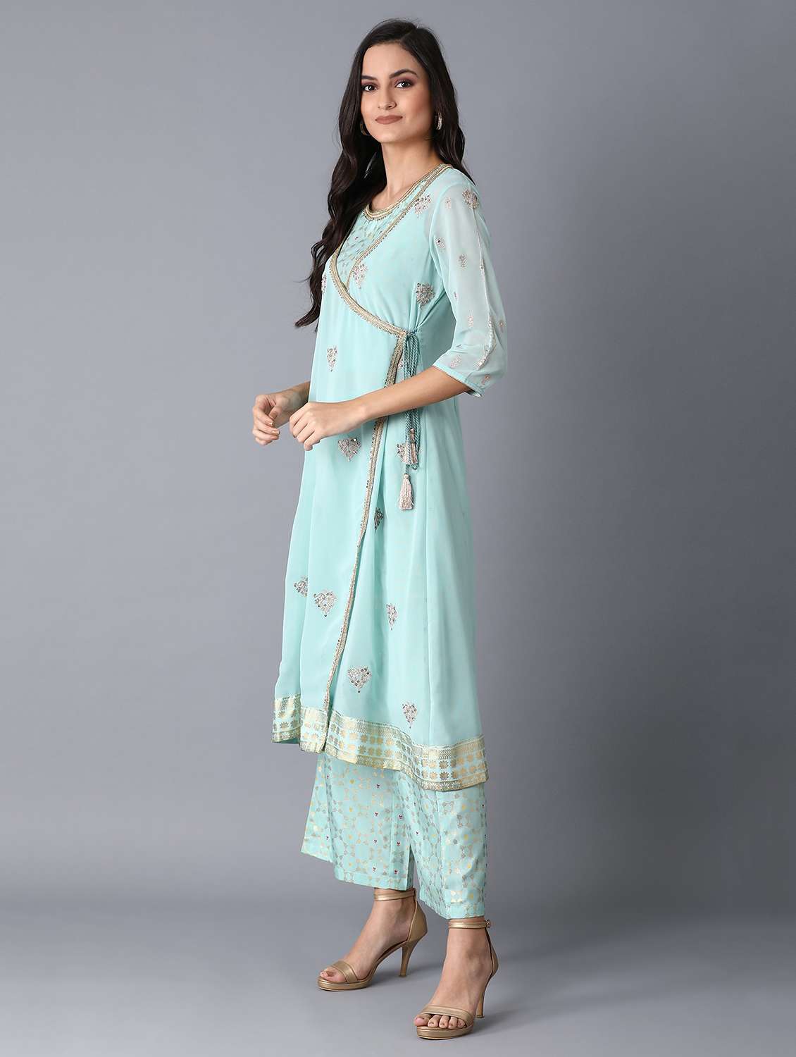 embellished kurta palazzo set - 17818038 -  Standard Image - 2