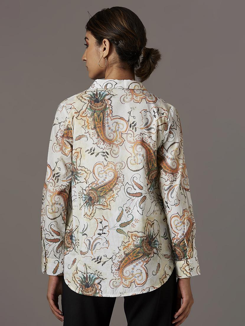 concealed placket paisley shirt - 17818362 - Standard Image - 2