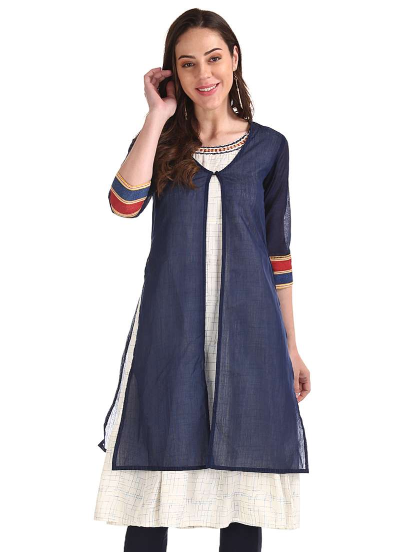 solid layered kurta