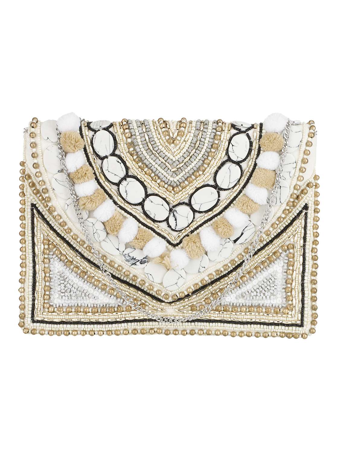 white canvas envelope clutch