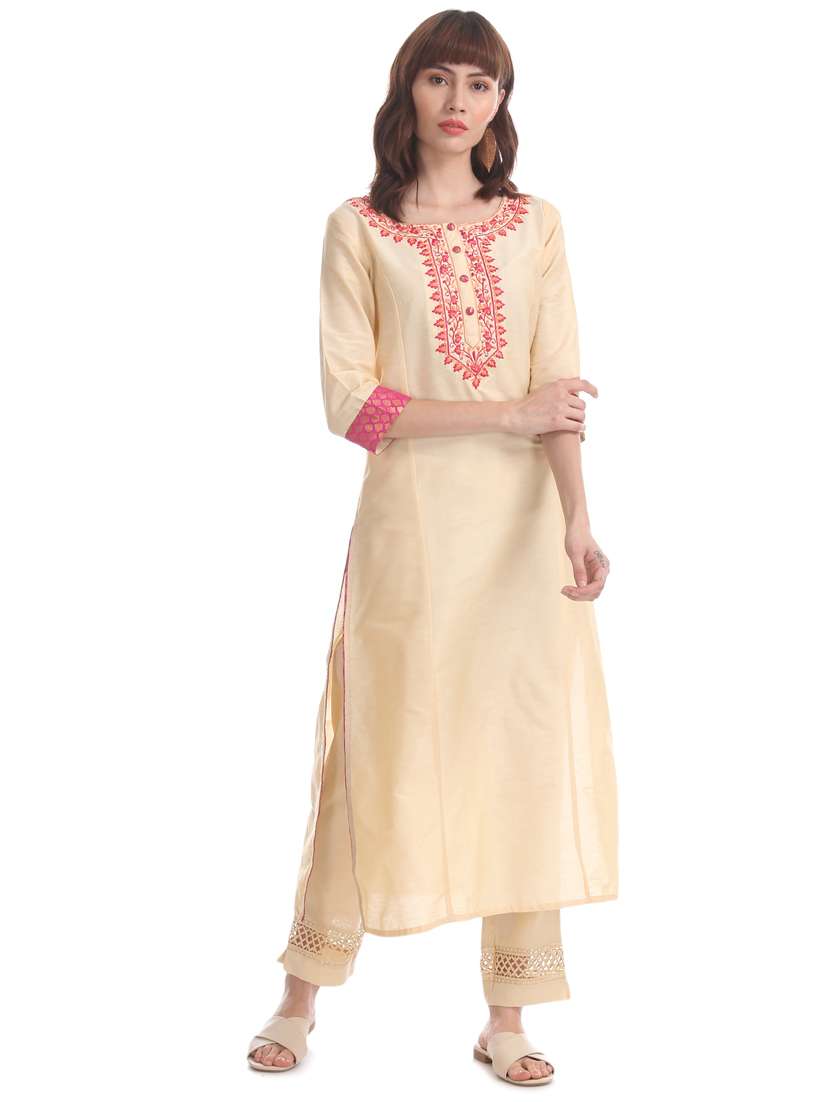 solid straight kurta