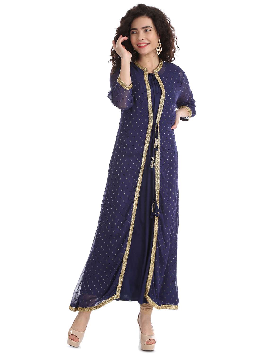 solid layered kurta