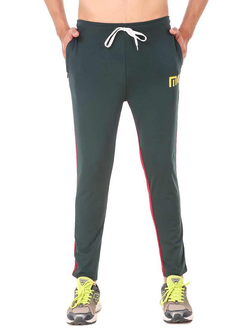 green side striped track pant