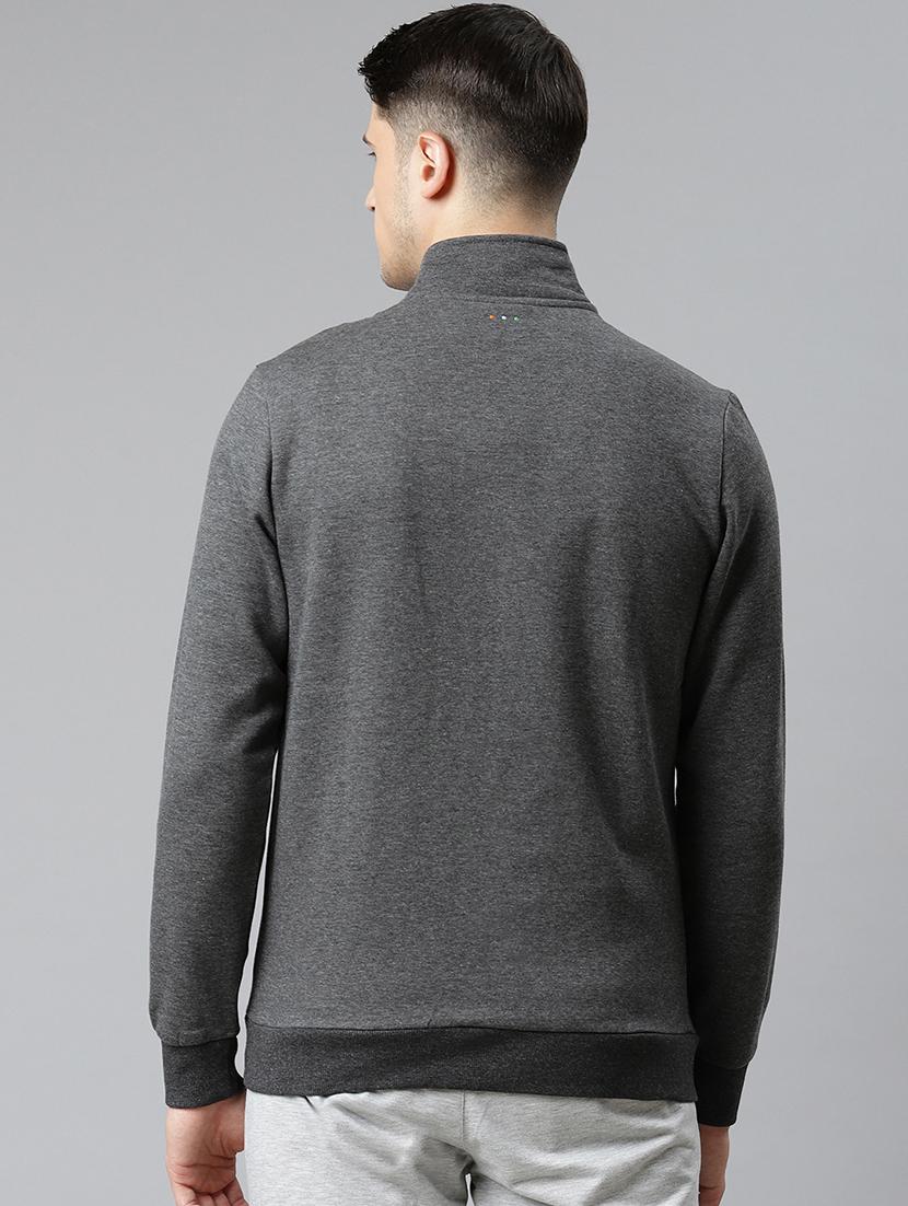 grey solid casual jacket - 17820668 - Standard Image - 2