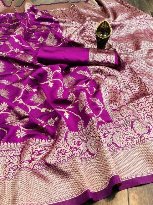 all over jal wine saree with - 17822084 - Standard Image - 2