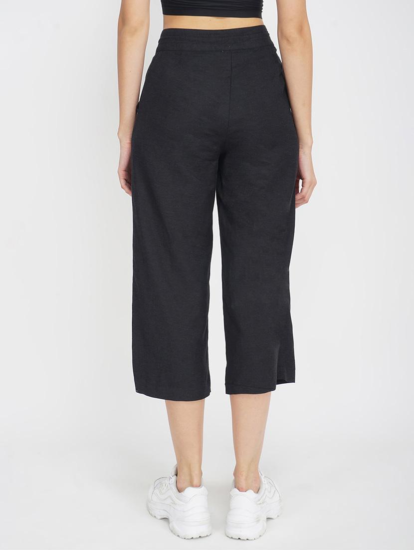 solid black flat front trouser - 17822173 - Standard Image - 2