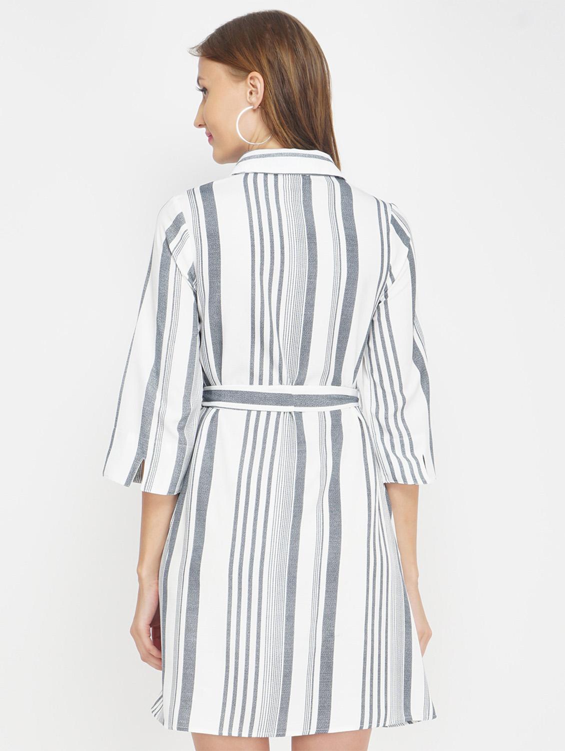 tie front striped shirt dress - 17822199 - Standard Image - 2