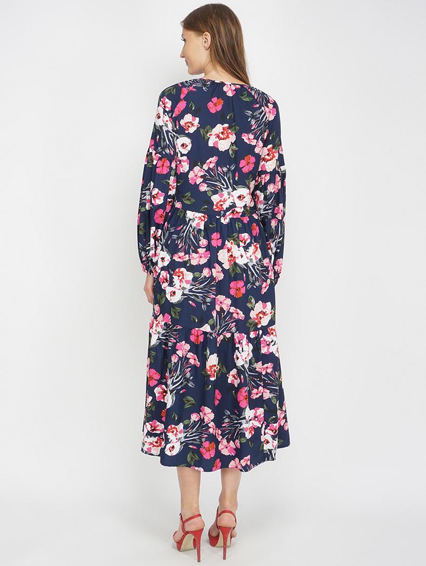 dark blue polyester aline dress - 17822223 - Standard Image - 2