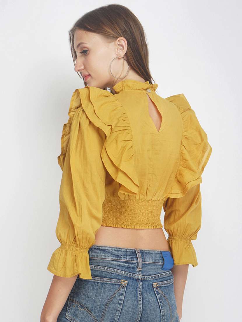 ruffle detail crop top  - 17822290 -  Standard Image - 2