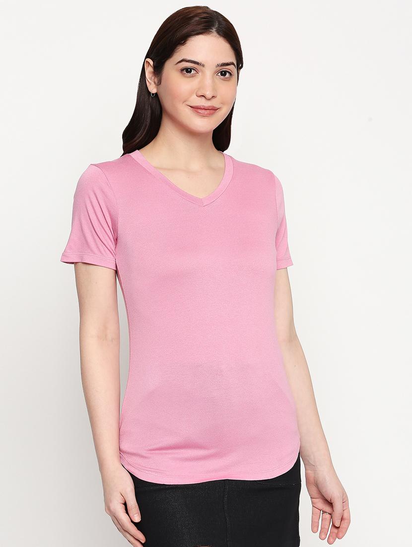 v neck solid t-shirt - 17822501 - Standard Image - 2