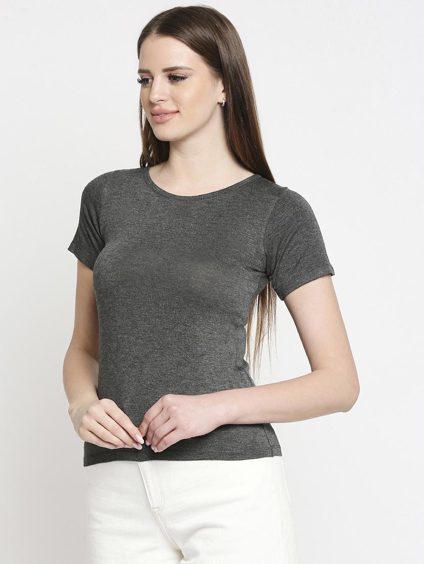 round neck solid t-shirt - 17822520 - Standard Image - 2
