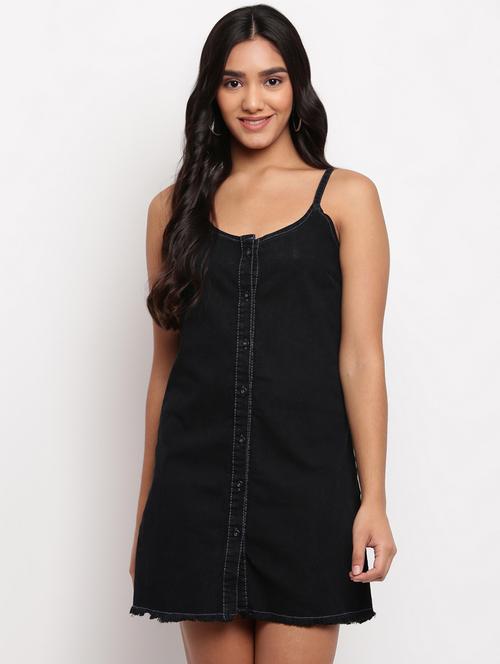 cami neck denim dress - 17822548 - Standard Image - 0