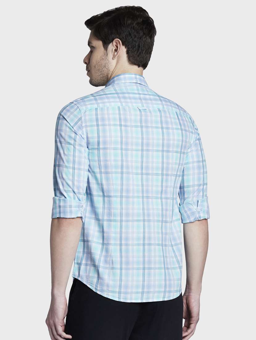 light blue checkered casual shirt - 17823000 - Standard Image - 2
