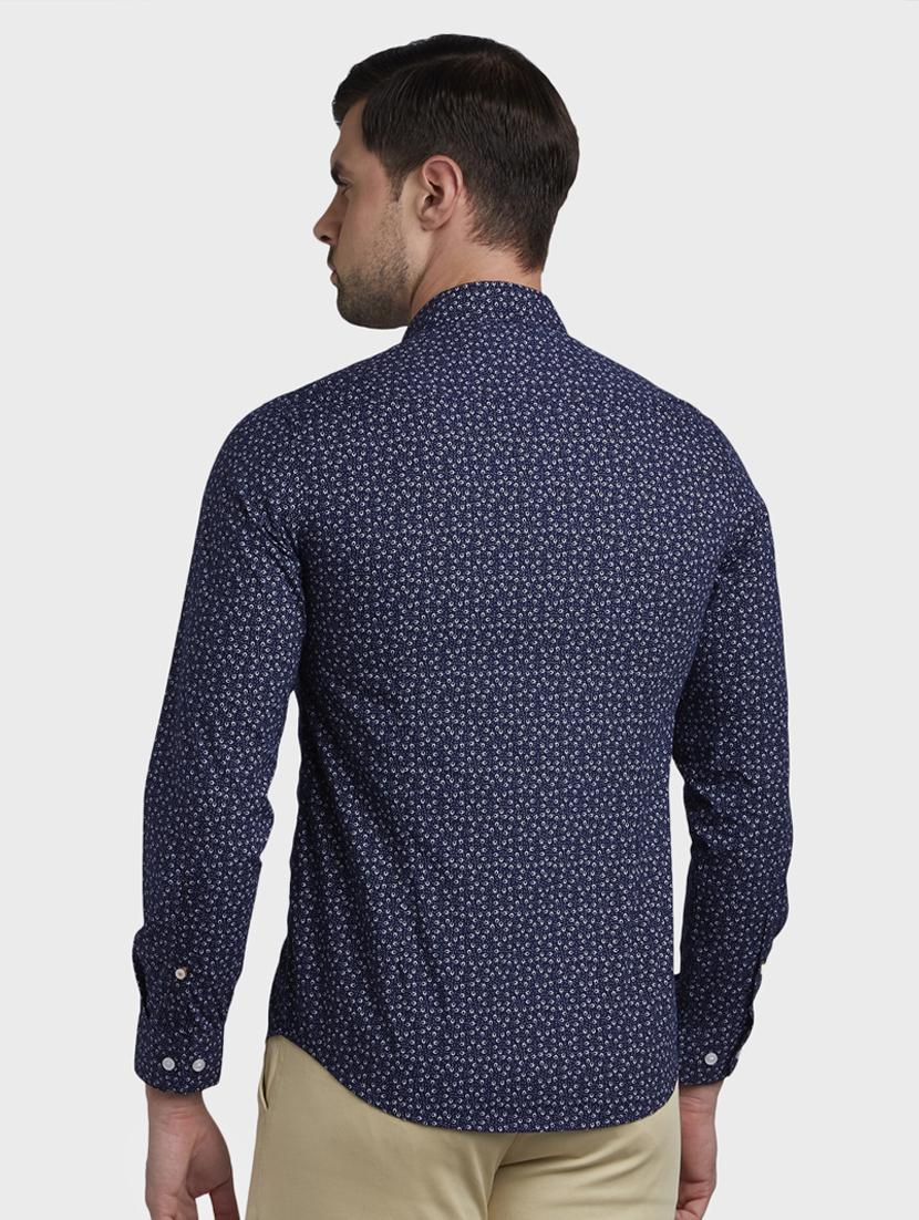 navy blue printed casual shirt - 17823018 - Standard Image - 2