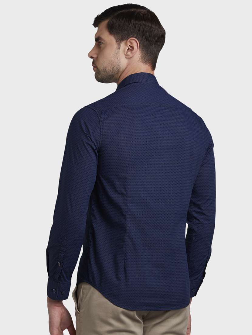navy blue printed casual shirt - 17823020 - Standard Image - 2