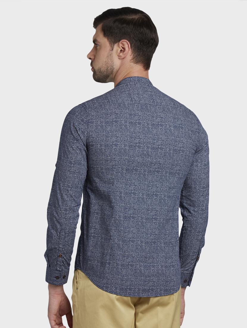 blue self design casual shirt - 17823021 - Standard Image - 2
