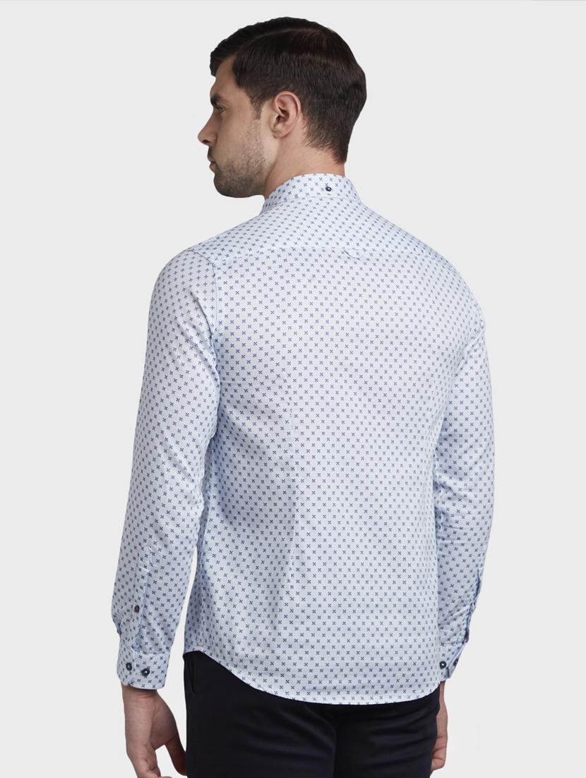 light blue printed casual shirt - 17823023 - Standard Image - 2
