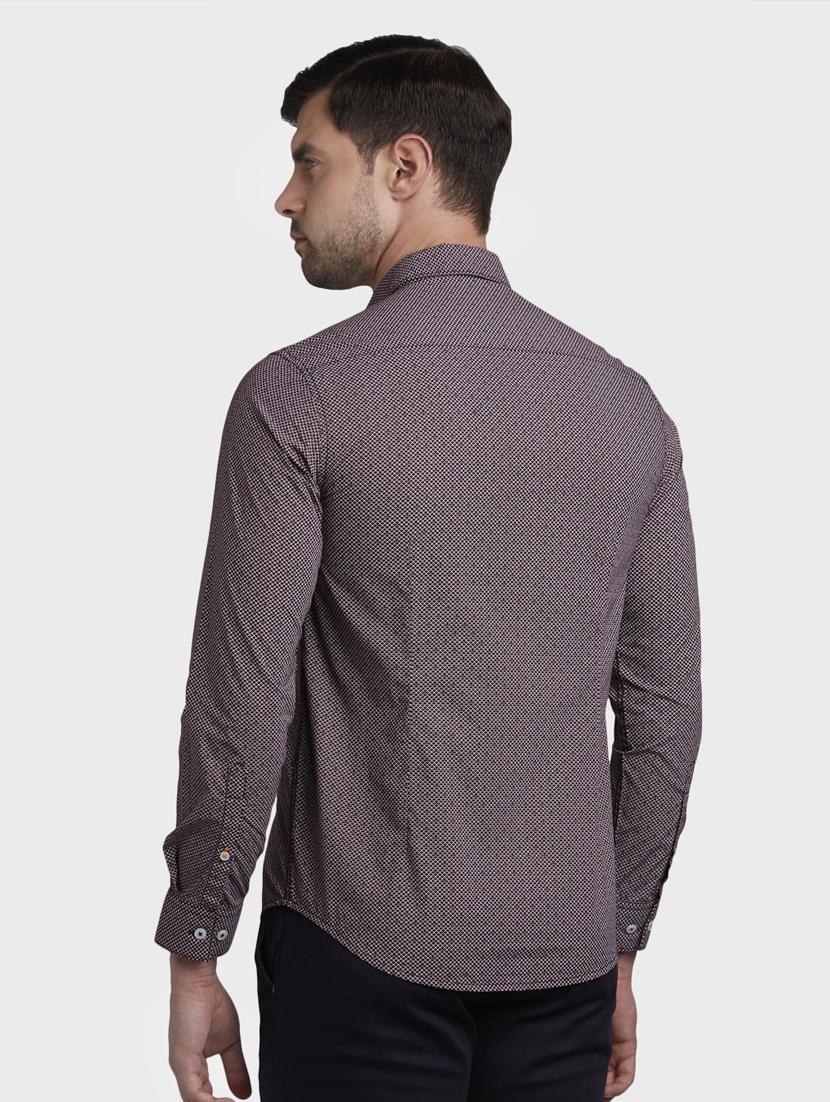 maroon printed casual shirt - 17823024 - Standard Image - 2