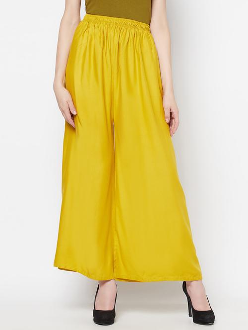 mid rise solid palazzo - 17823202 - Standard Image - 0