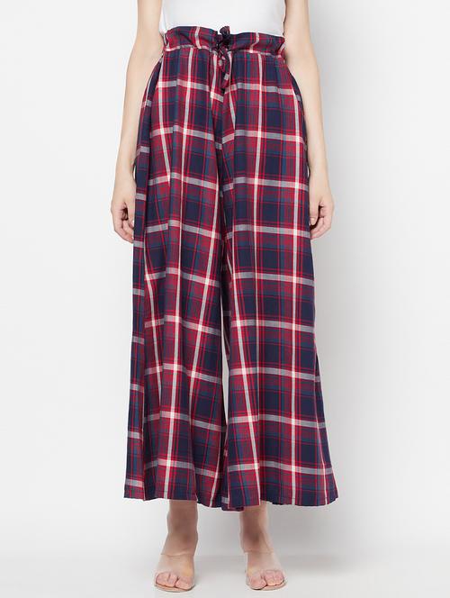 tie front checkered palazzo - 17823208 -  Standard Image - 0