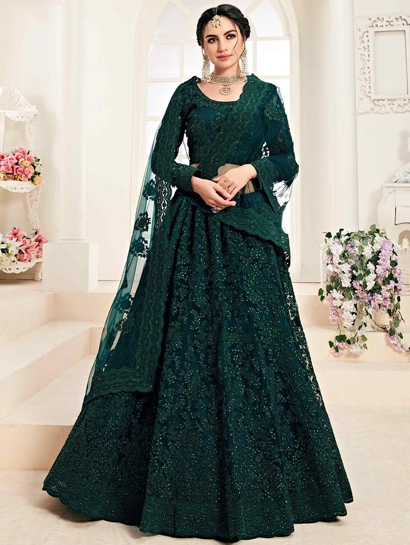 semi-stitched tonal embroidered lehenga choli with dupatta - 17823547 - Zoom Image - 0