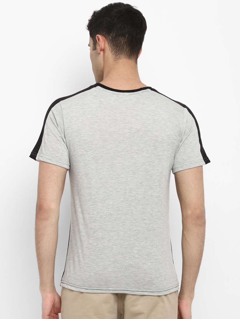grey color block cut & sew t-shirt - 17823608 -  Standard Image - 2