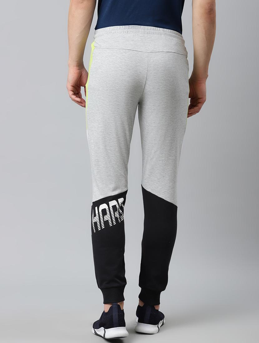 grey color block printed jogger - 17825396 - Standard Image - 2