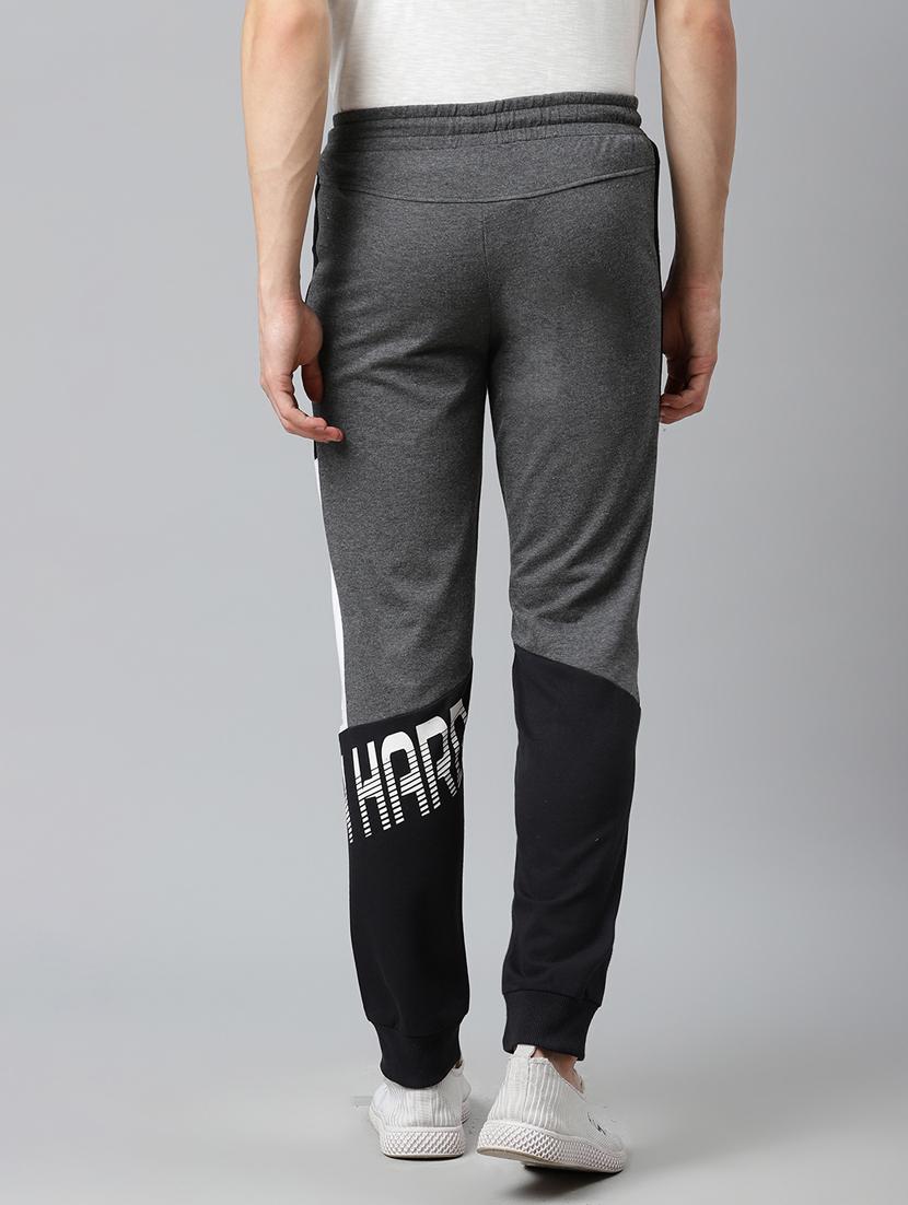 grey color block printed jogger - 17825397 - Standard Image - 2