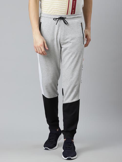 grey color block printed jogger - 17825399 - Standard Image - 0
