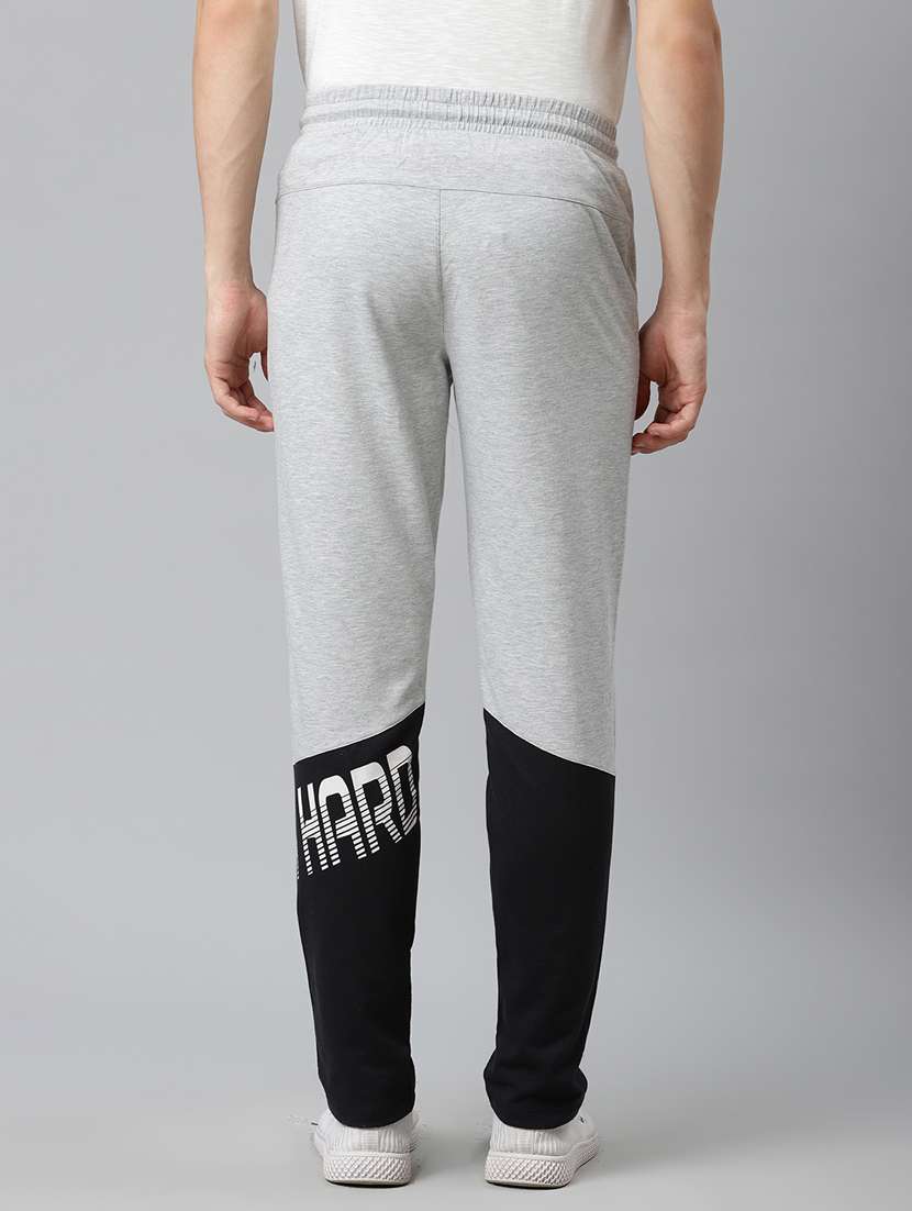 grey color block  full length track pant - 17825405 -  Standard Image - 2