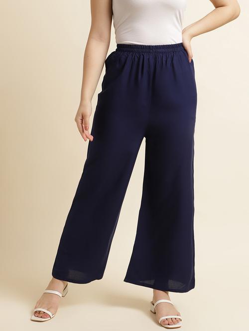 mid rise solid palazzo - 17826887 - Standard Image - 0
