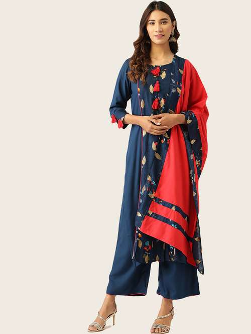 printed kurta palazzo set - 17827291 - Standard Image - 0