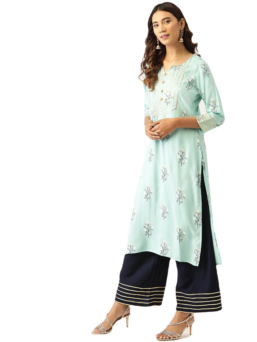 printed kurta palazzo set - 17827306 - Standard Image - 2