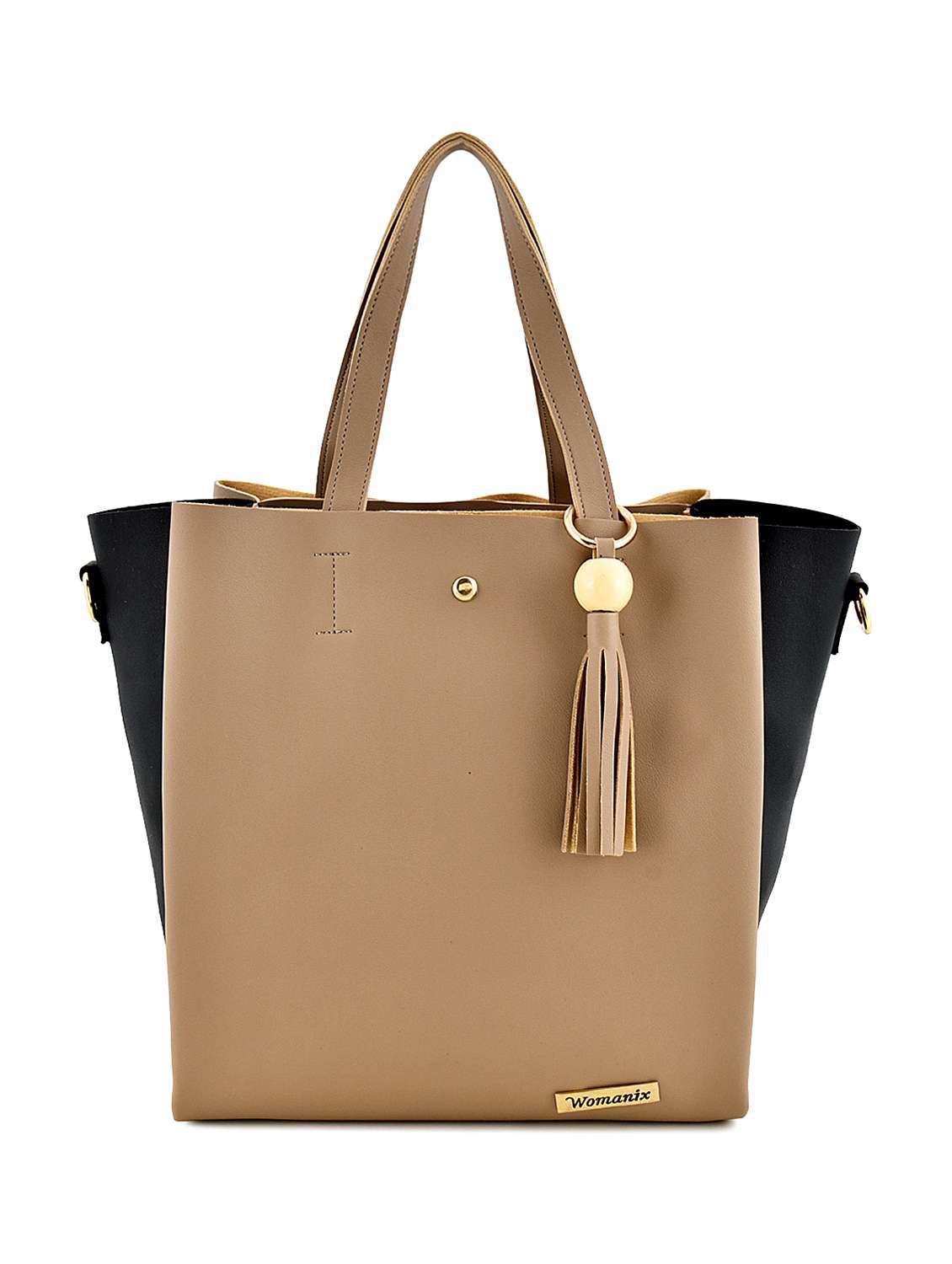 beige leatherette (pu) handbag