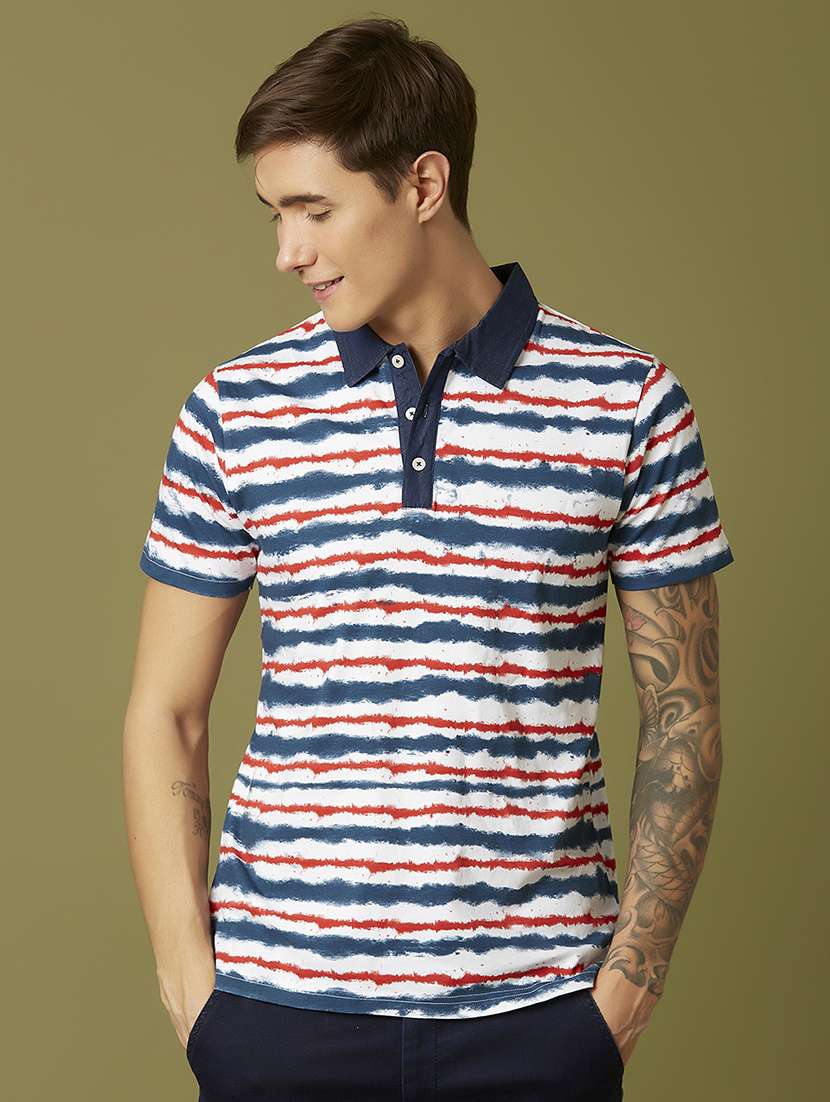white striped polo t-shirt