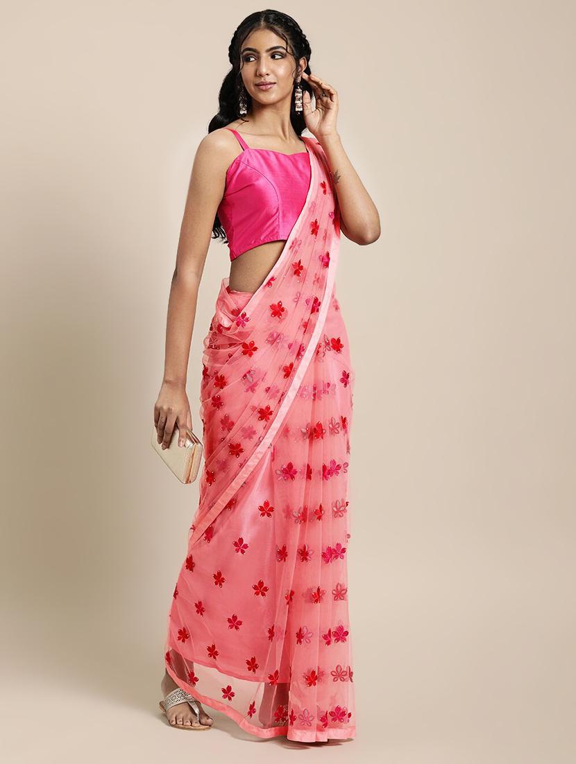 women's embroidered saree with blouse - 17828143 - Zoom Image - 0