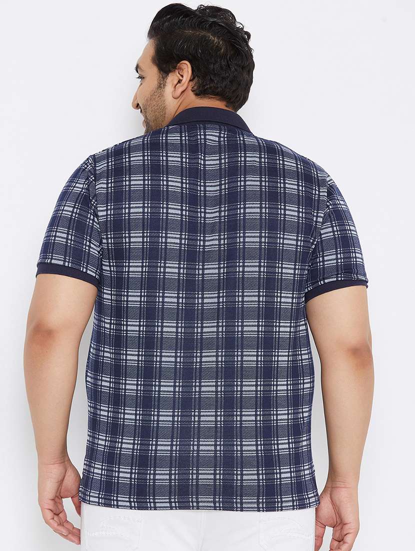 navy blue checkered polo t-shirt - 17828445 -  Standard Image - 2