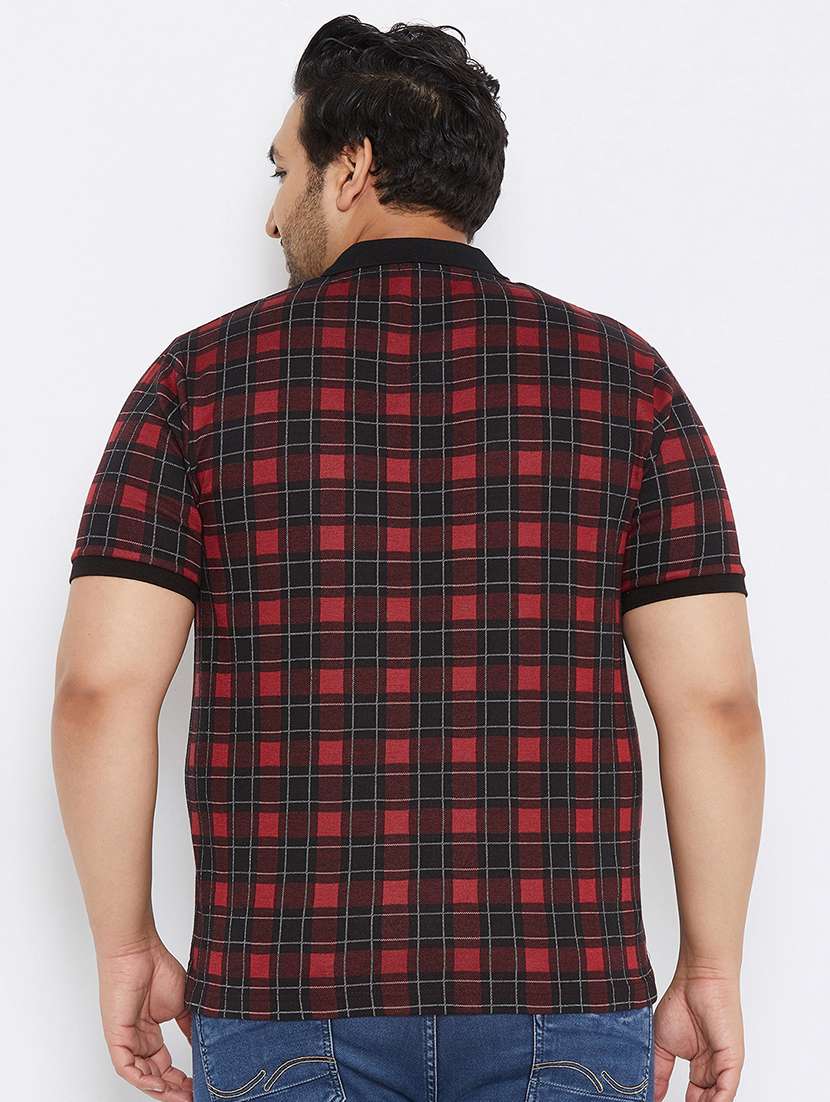 maroon checkered polo t-shirt - 17828447 - Standard Image - 2