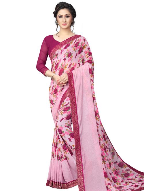 floral printed saree with blouse - 17828650 -  Standard Image - 0