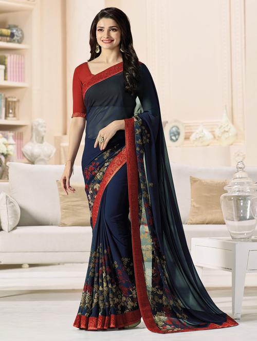 floral printed saree with blouse - 17828681 -  Standard Image - 0