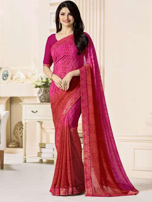 floral printed saree with blouse - 17828686 -  Standard Image - 0