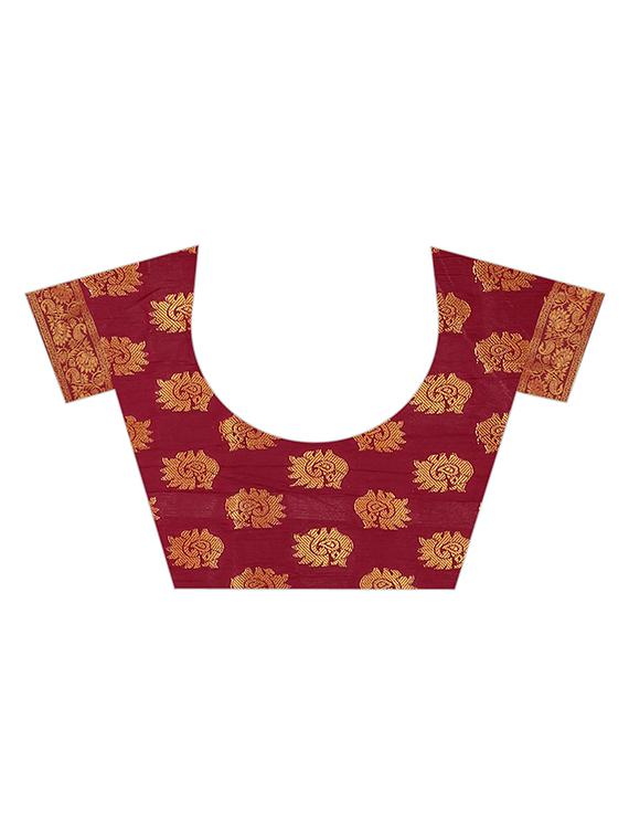 ethnic motifs kanjivaram saree with blouse - 17828695 - Standard Image - 2