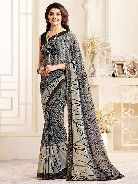 abstract printed saree with blouse