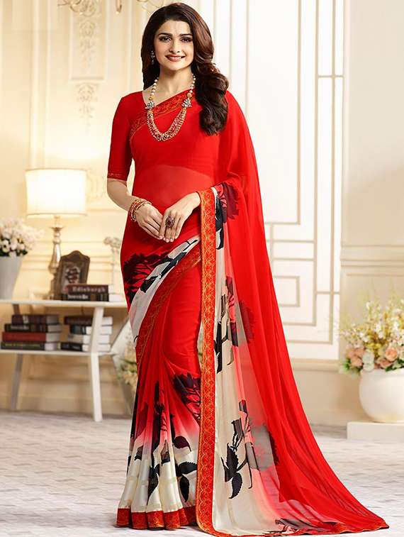 abstract printed saree with blouse