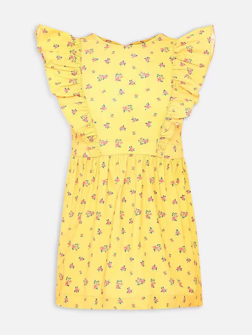 girls v neck flared sleeve frock - 17829156 -  Standard Image - 2