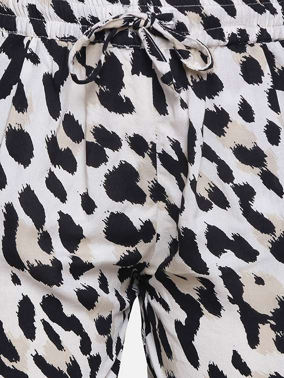 black animal printed casual trouser - 17829189 -  Standard Image - 2