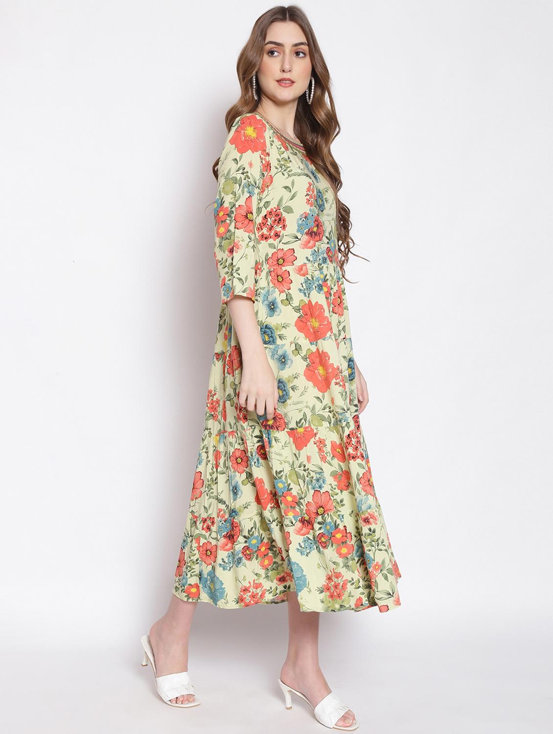 women's fit & flare floral dress - 17829209 - Standard Image - 2