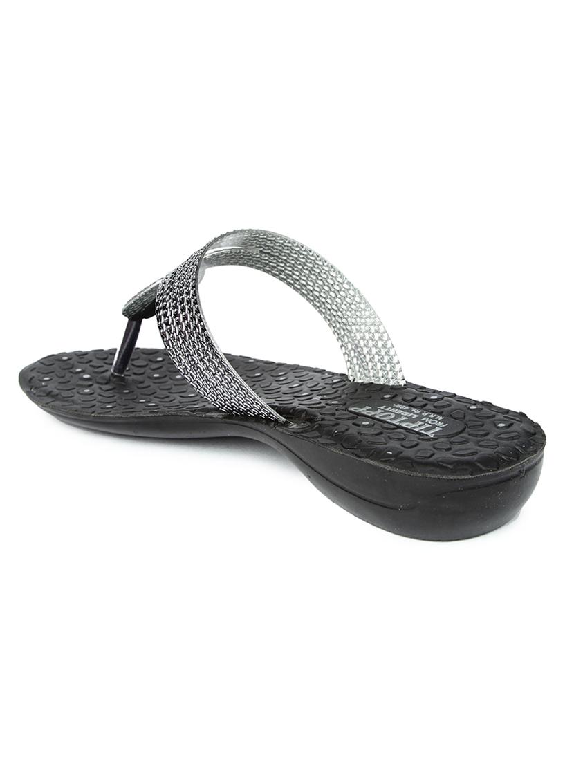 black pvc toe separator sandals - 17830169 - Standard Image - 2
