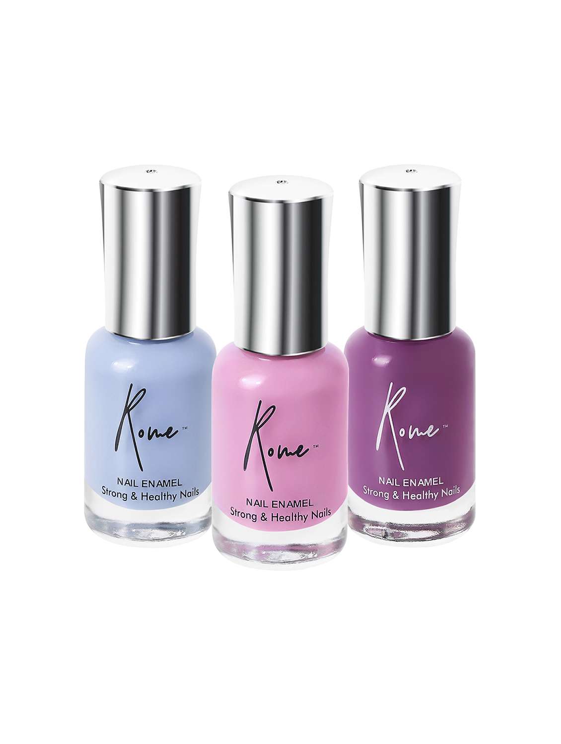 Set Of 3 Strong & Healthy Nail Enamel (Taffy Pink, Lilac & Violet Crush)
