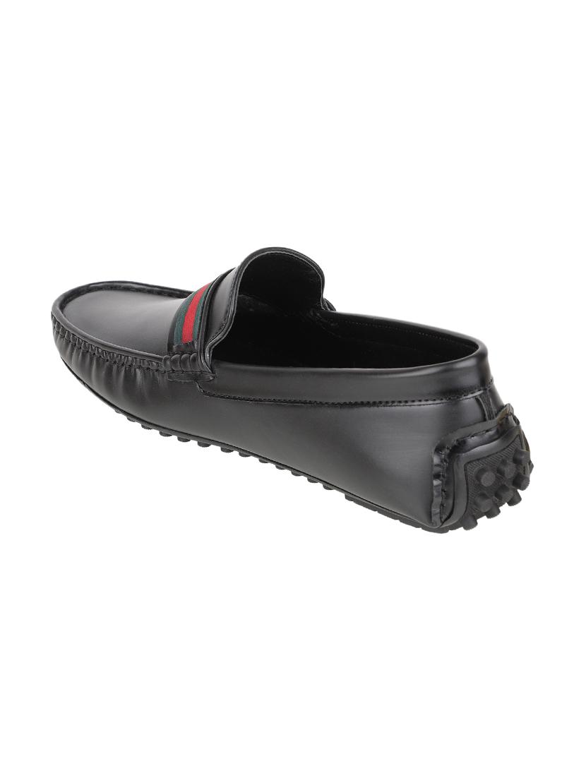 black synthetic slip on loafers - 17832453 - Standard Image - 2
